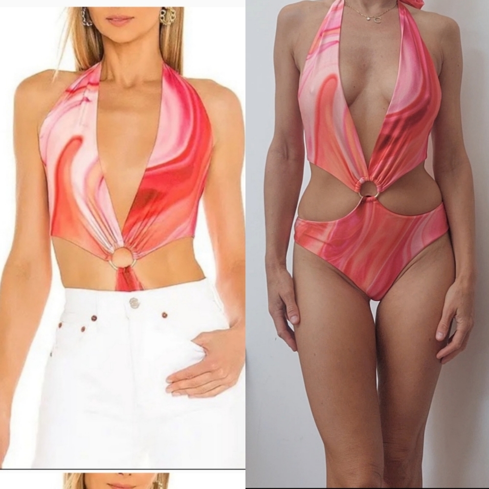 Farai London revolve cut out Swirly Tye Dye Festival bodysuit xs - Picture 2 of 4